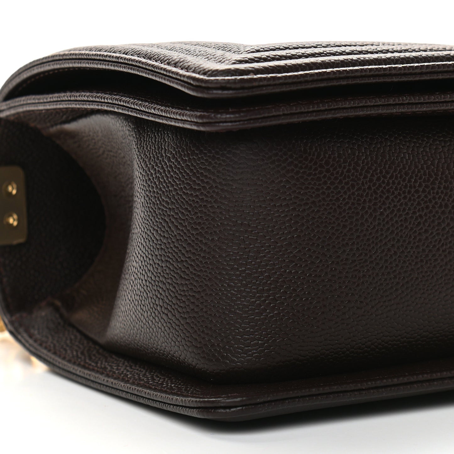 Caviar Quilted Medium Boy Flap Dark Brown