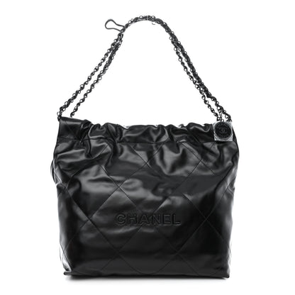 Chanel Shiny Calfskin Quilted Small Chanel 22 So Black 3 of 14