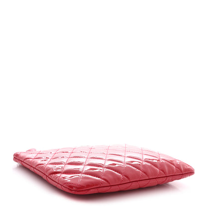 Chanel Patent Calfskin Quilted Valentine Hearts Medium O Cosmetic Case Red 4 of 7