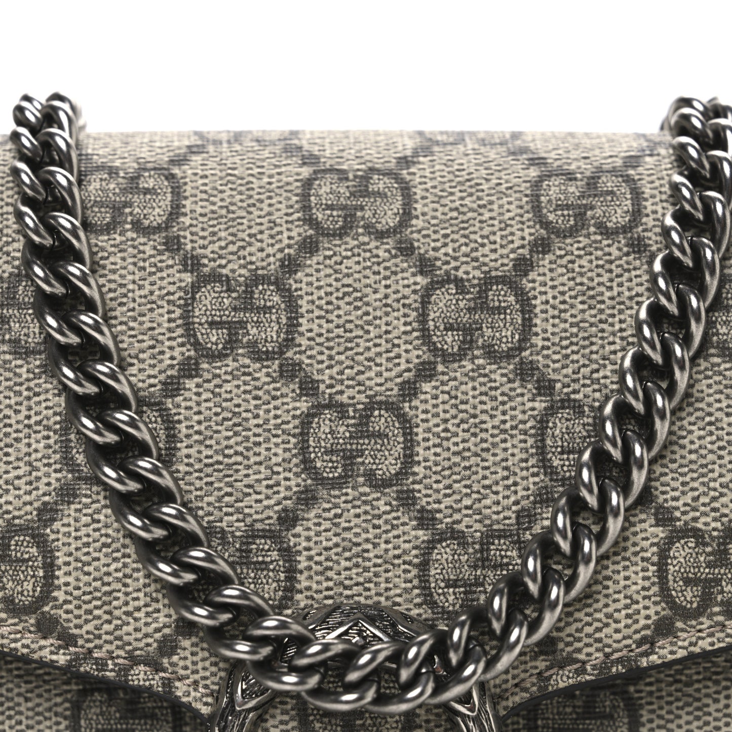 GG Supreme Monogram Mini Dionysus Chain Wallet Beige Taupe