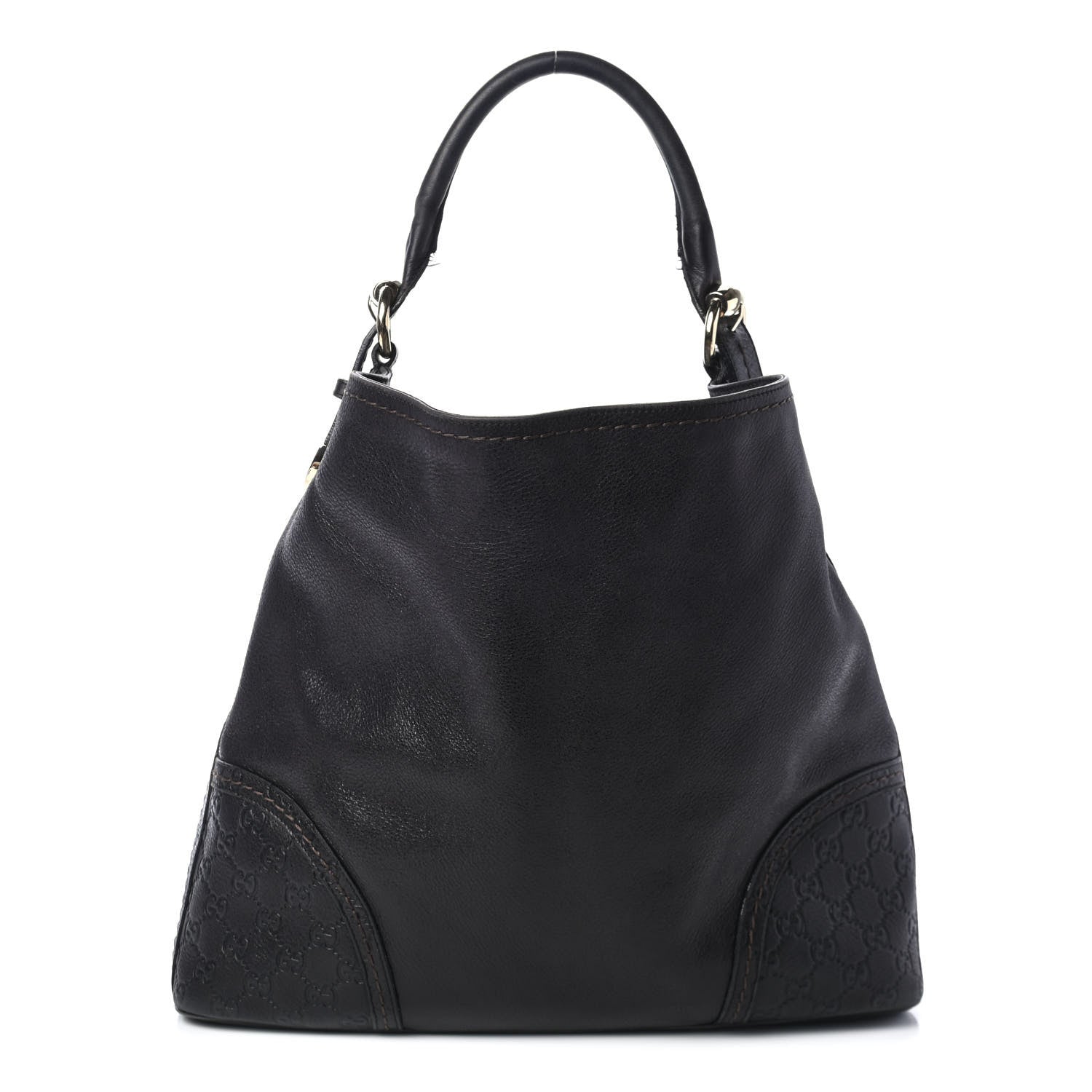 Gucci Calfskin Guccissima Trim Large Signoria Black 1 of 4