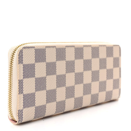 Louis Vuitton Damier Azur Clemence Wallet Rose Ballerine 3 of 7