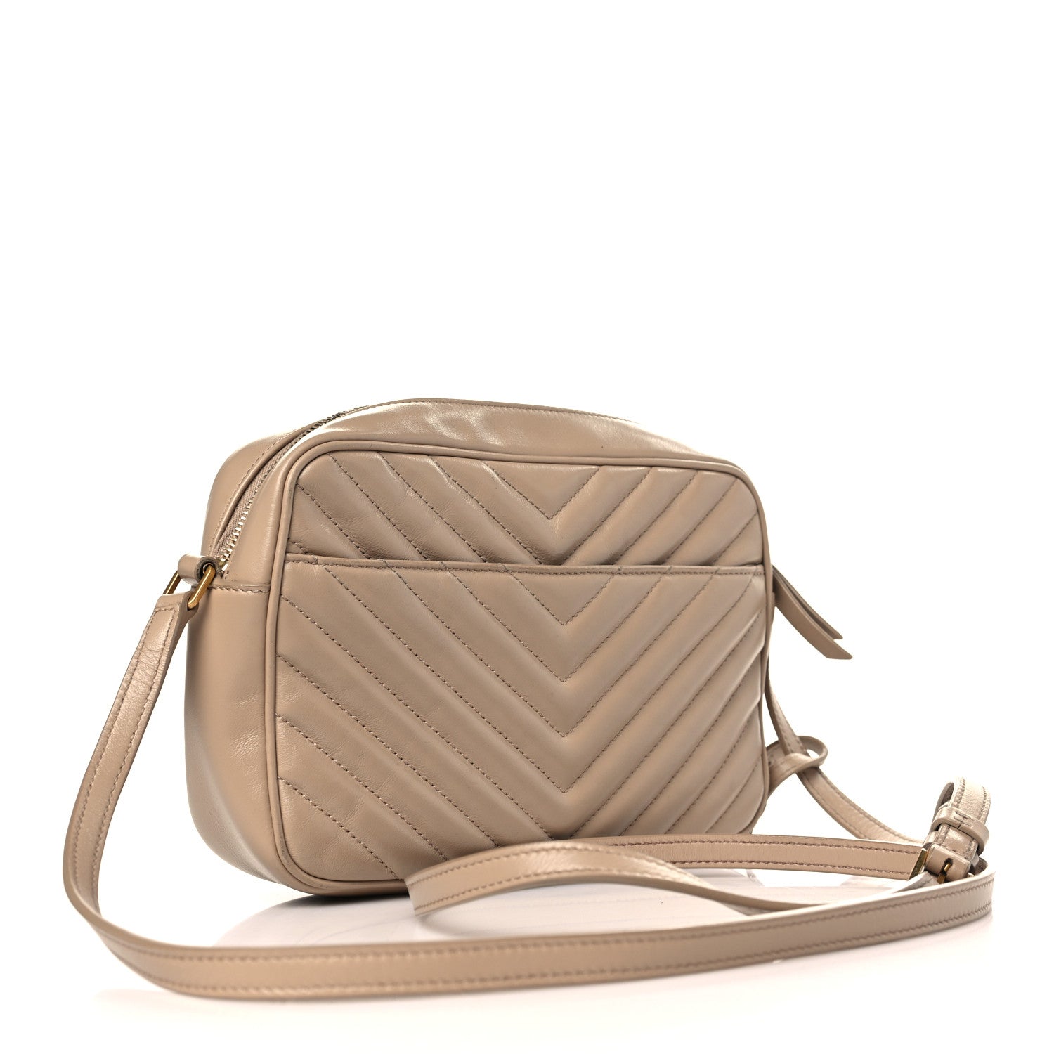 Saint Laurent Calfskin Matelasse Monogram Lou Camera Bag Dark Latte 3 of 10