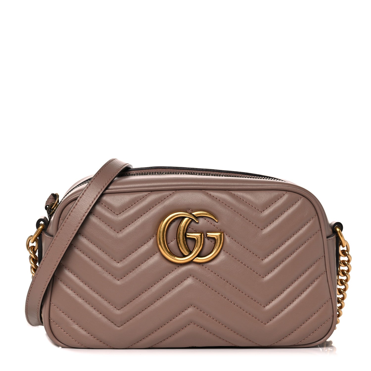 Gucci Calfskin Matelasse Small GG Marmont Chain Shoulder Bag Porcelain Rose 1 of 12