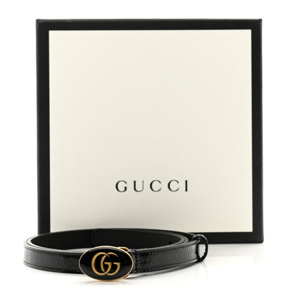 Gucci Skipper Calfskin Enamel GG 15mm Belt 90 36 Black 6 of 6