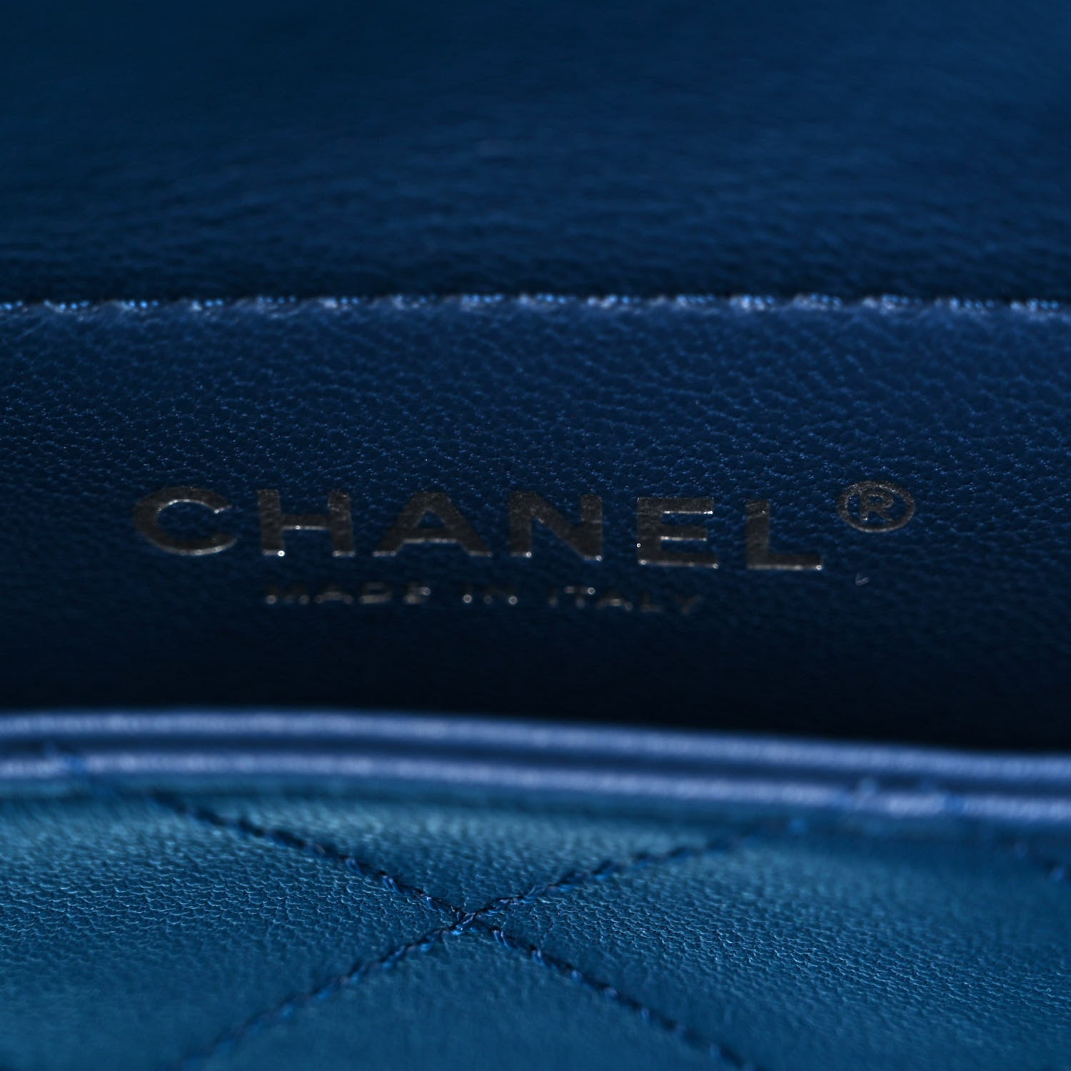 Chanel PVC Lambskin Stitched Medium Coco Splash Shopping Bag Blue 6 of 12
