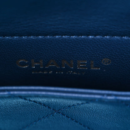 Chanel PVC Lambskin Stitched Medium Coco Splash Shopping Bag Blue 6 of 12