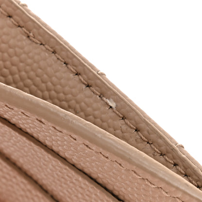 Saint Laurent Monogram Grain de Poudre 5 Fragments Zip Pouch Card Holder Dark Beige 8 of 9