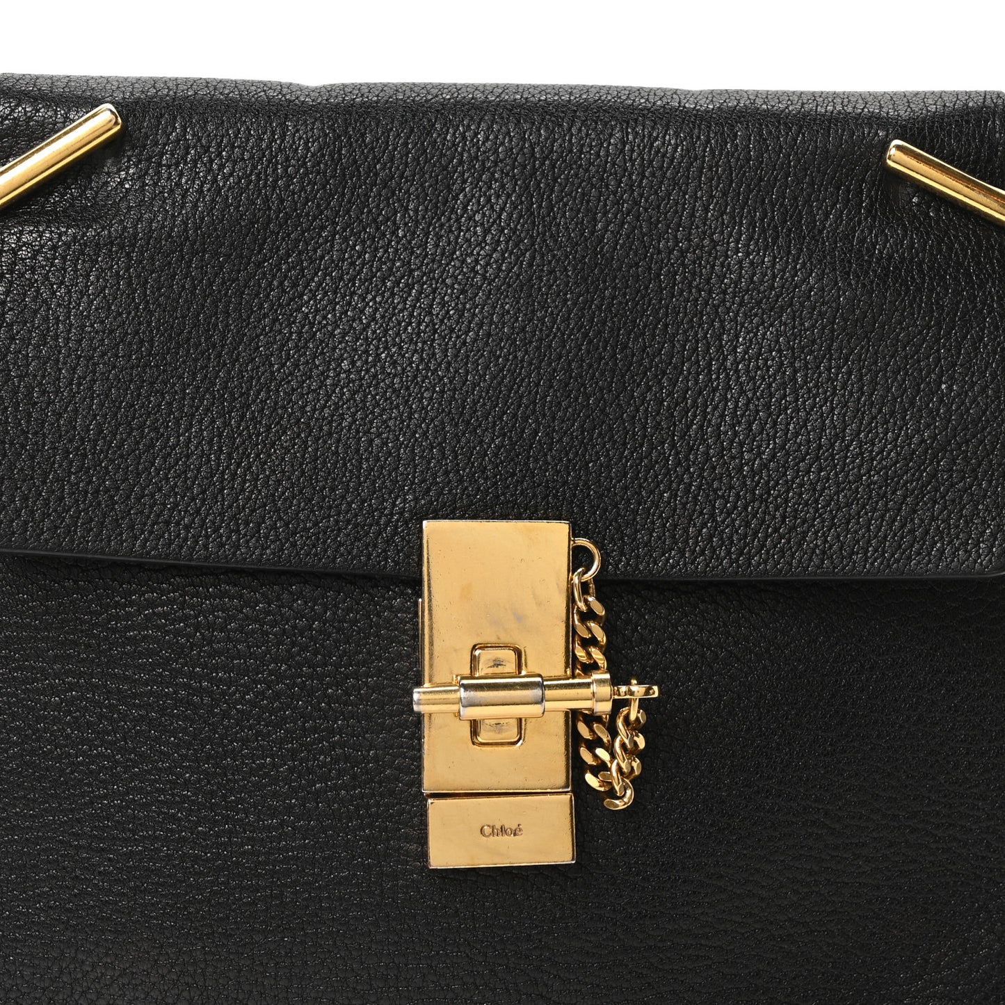 Grained Lambskin Drew Shoulder Bag Black