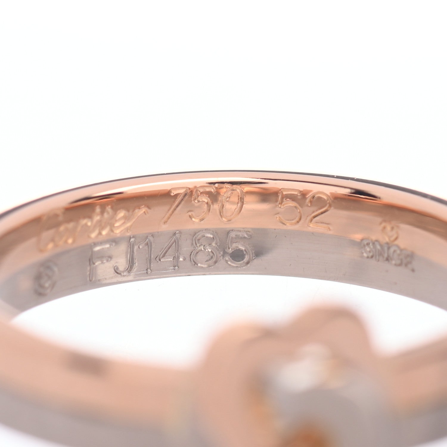 Cartier 18K White Pink Gold Double Heart Ring 52 6 5 of 5