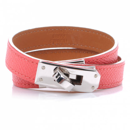 Hermes Epsom Kelly Double Tour Bracelet M Rose Jaipur 1 of 5