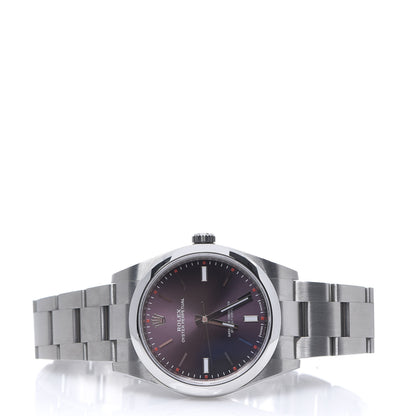 Rolex Stainless Steel 39mm Oyster Perpetual Watch Red Grape 114300 2 of 7