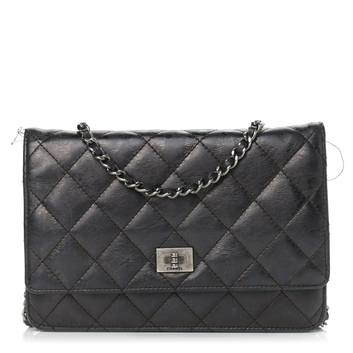 Aged Calfskin Reissue Wallet On Chain WOC Black