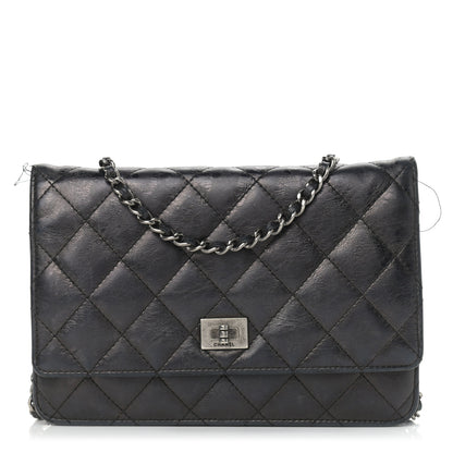 Chanel Aged Calfskin Reissue Wallet On Chain WOC Black 1 of 13