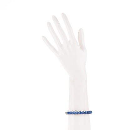 David Yurman Sterling Silver Lapix Lazuli Spiritual Beads 8mm Bracelet 2 of 5