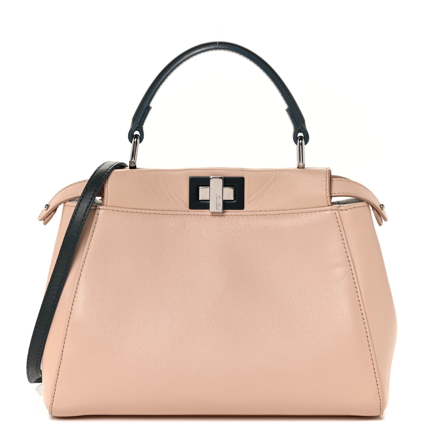 Fendi Nappa Colorblock Mini Peekaboo Iconic Satchel Soap Amazzonia Opal 1 of 9