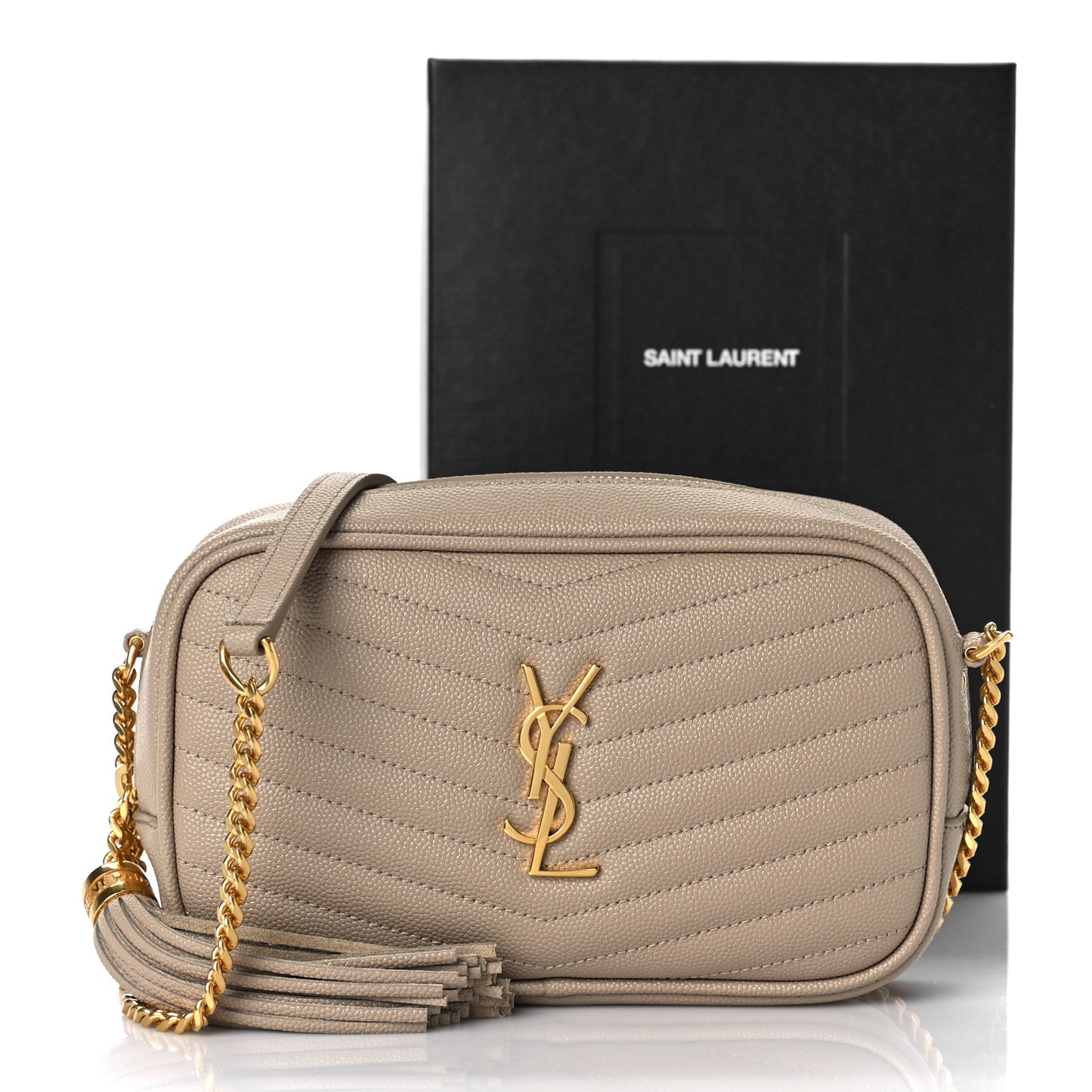 Grain De Poudre Matelasse Monogram Mini Lou Camera Bag Dark Beige