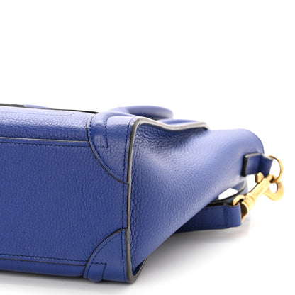 Celine Drummed Calfskin Nano Luggage Indigo 9 of 9