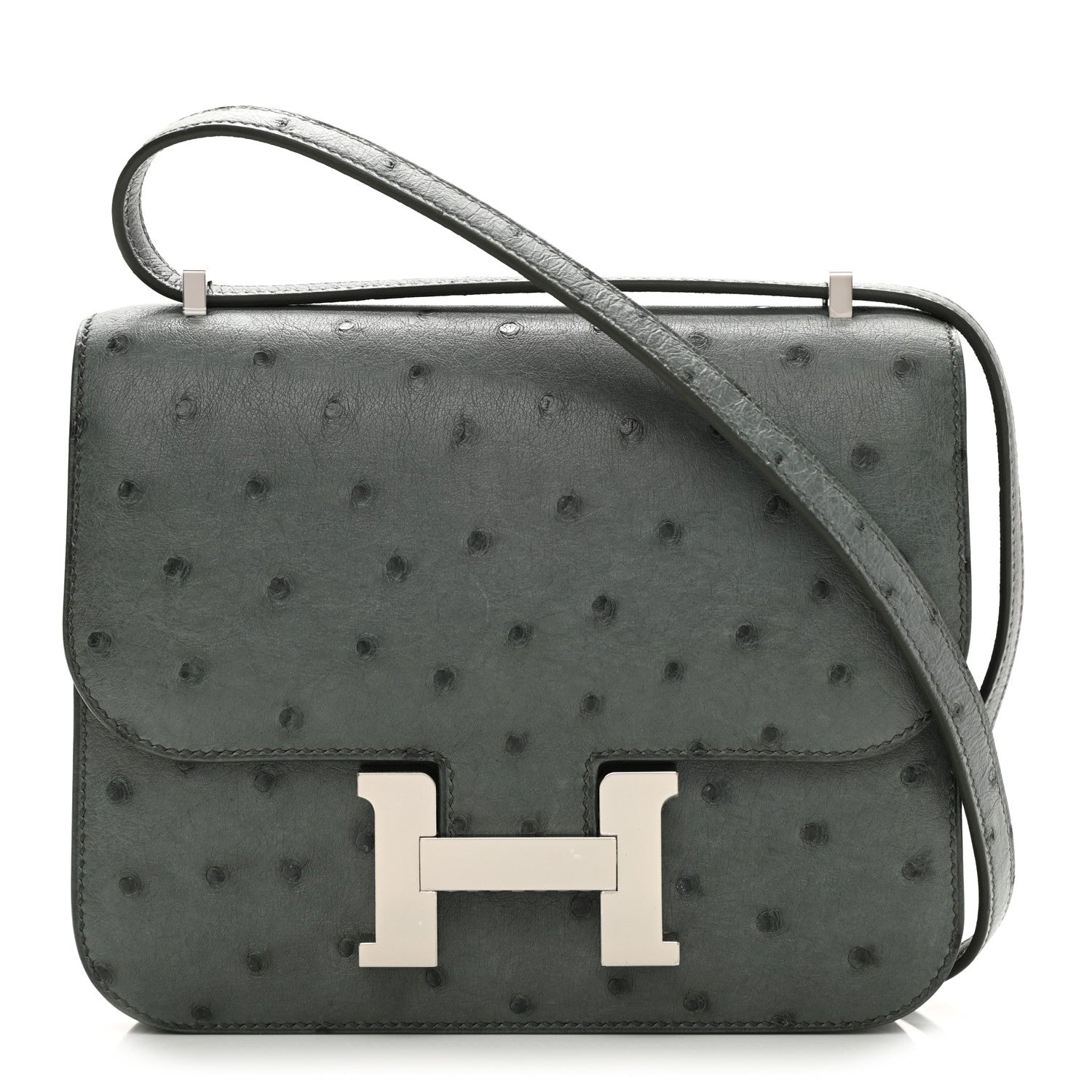 Hermes Ostrich Constance 18 Graphite 1 of 11