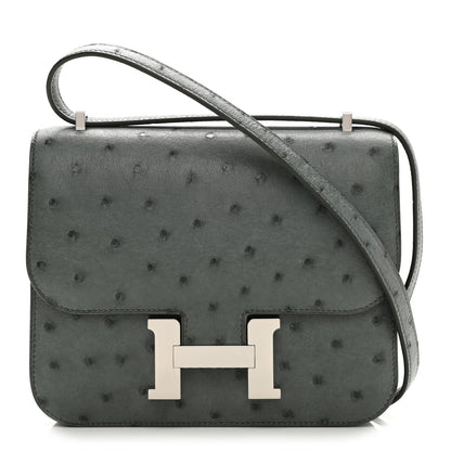 Hermes Ostrich Constance 18 Graphite 1 of 11