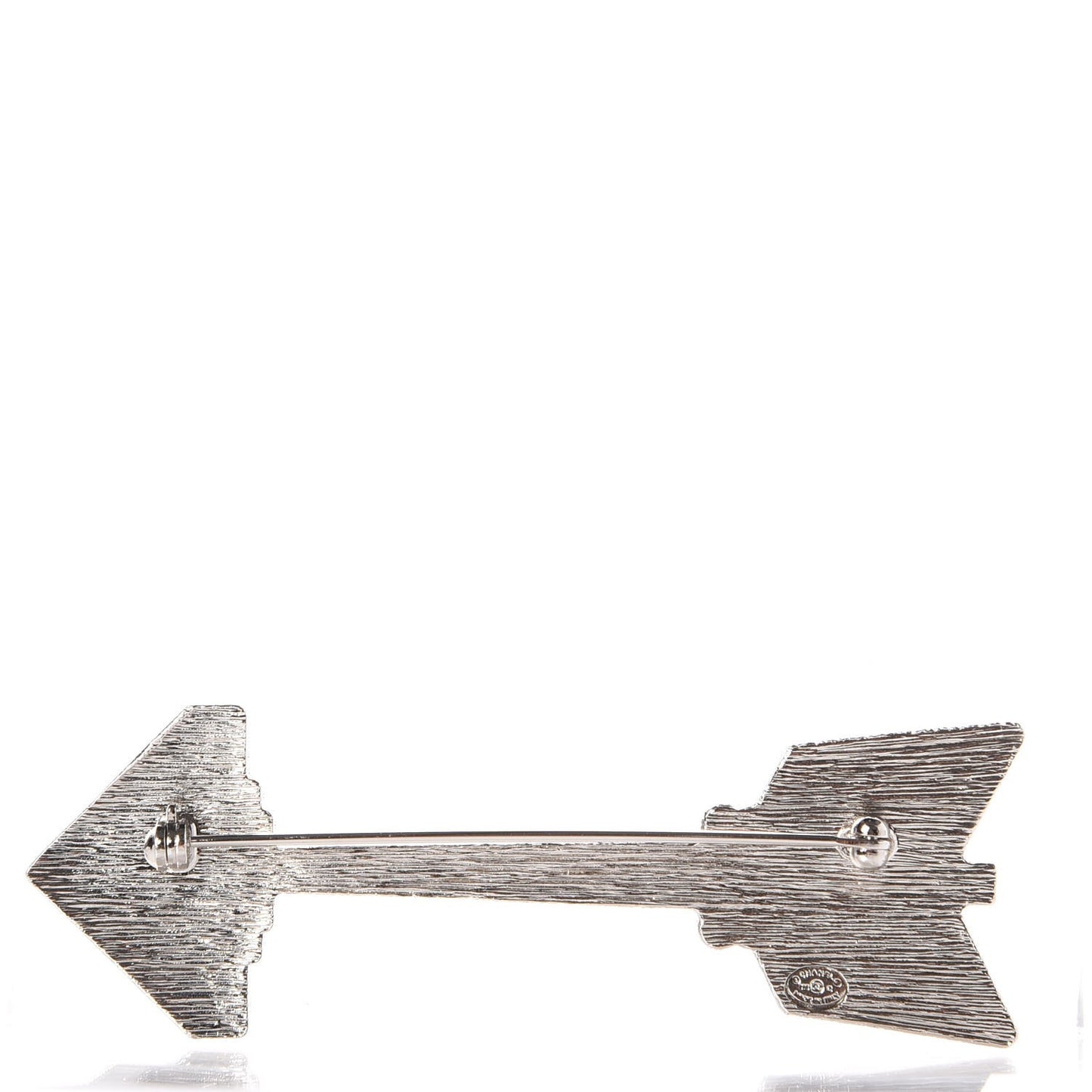 Crystal CC Arrow Brooch Silver