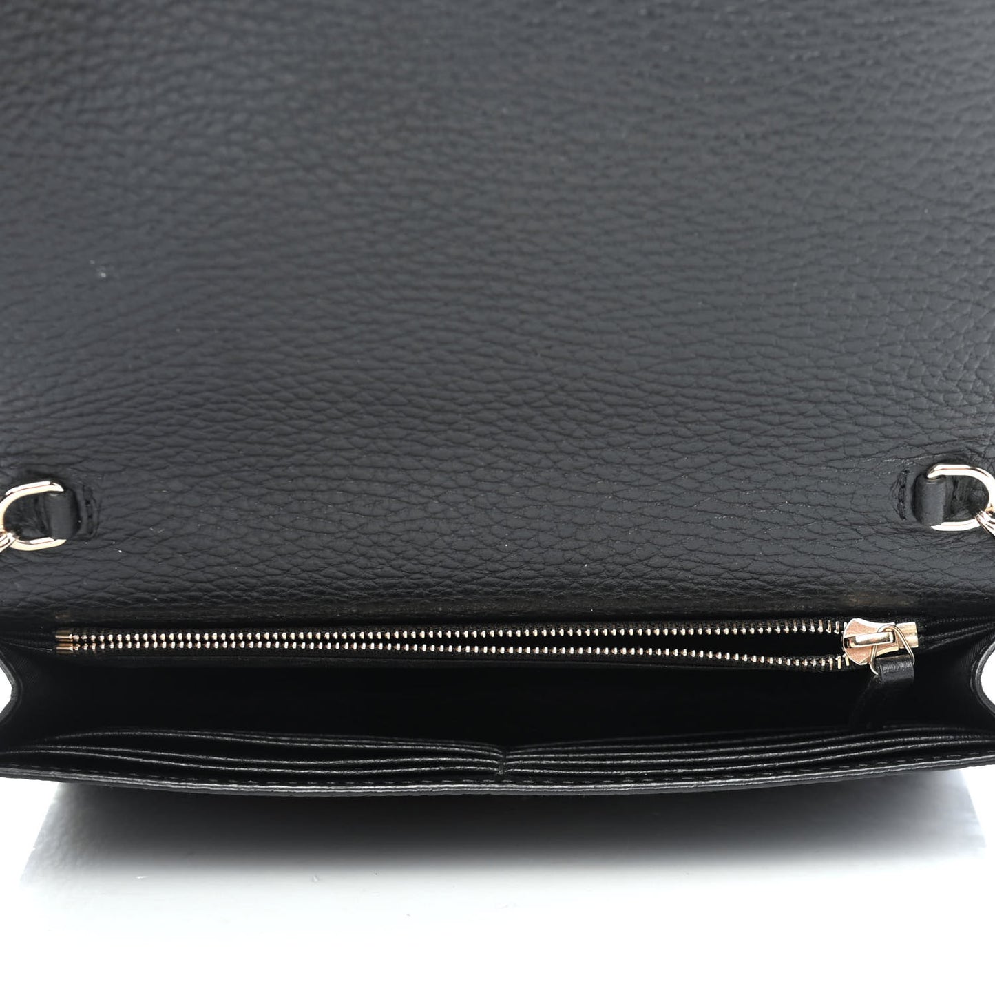 Dollar Calfskin Medium Betty Chain Wallet Black