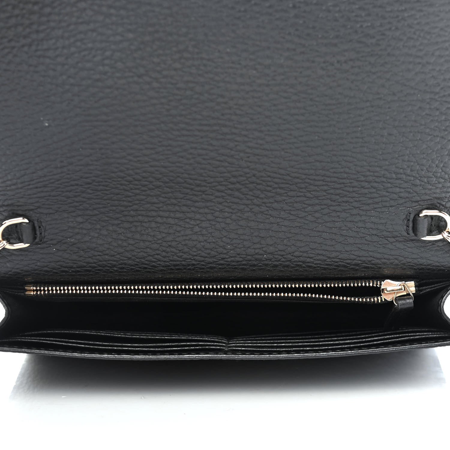 Gucci Dollar Calfskin Medium Betty Chain Wallet Black 2 of 4