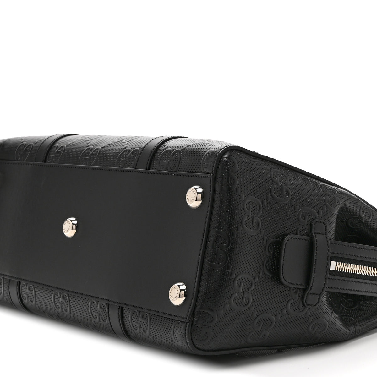 Calfskin GG Tennis Embossed Tote Bag Black