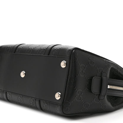 Gucci Calfskin GG Tennis Embossed Tote Bag Black 11 of 11