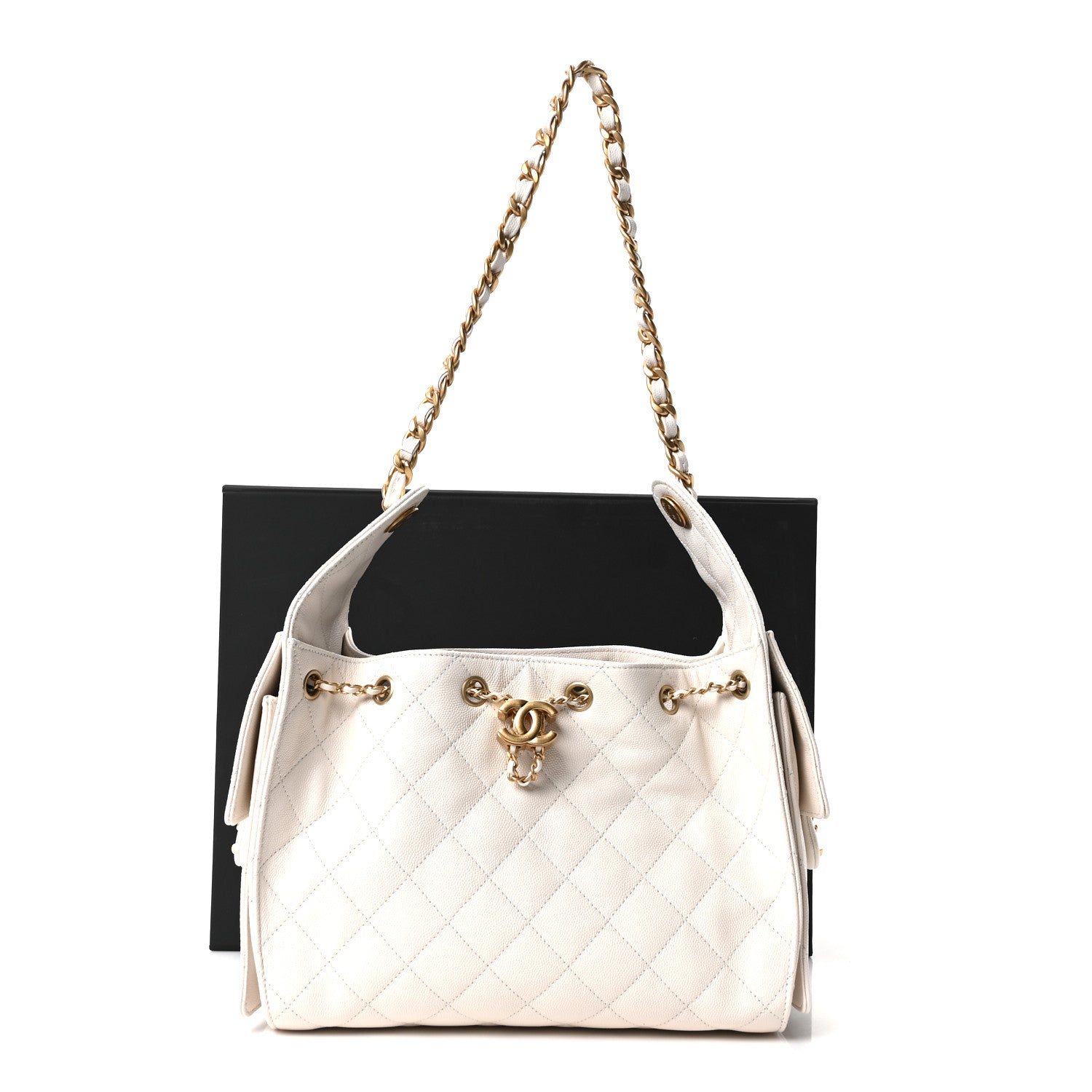 Chanel Caviar Quilted Small Chanel 25 Handbag White 11 of 11