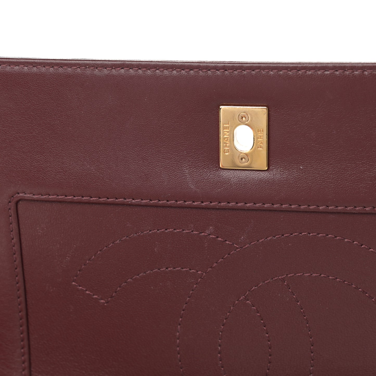 Sheepskin Quilted Vintage Mademoiselle Flap Dark Red