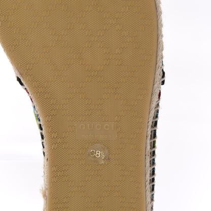 Gucci Tapestry Brocade Blind For Love Espadrilles 38.5 Acquamarine Green Black 8 of 8