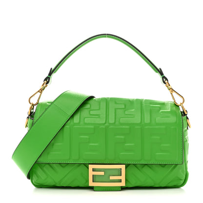 Fendi Nappa FF 1974 Embossed Baguette Tomatillo 1 of 10