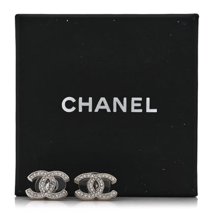 Chanel Crystal CC Earrings Silver 5 of 5