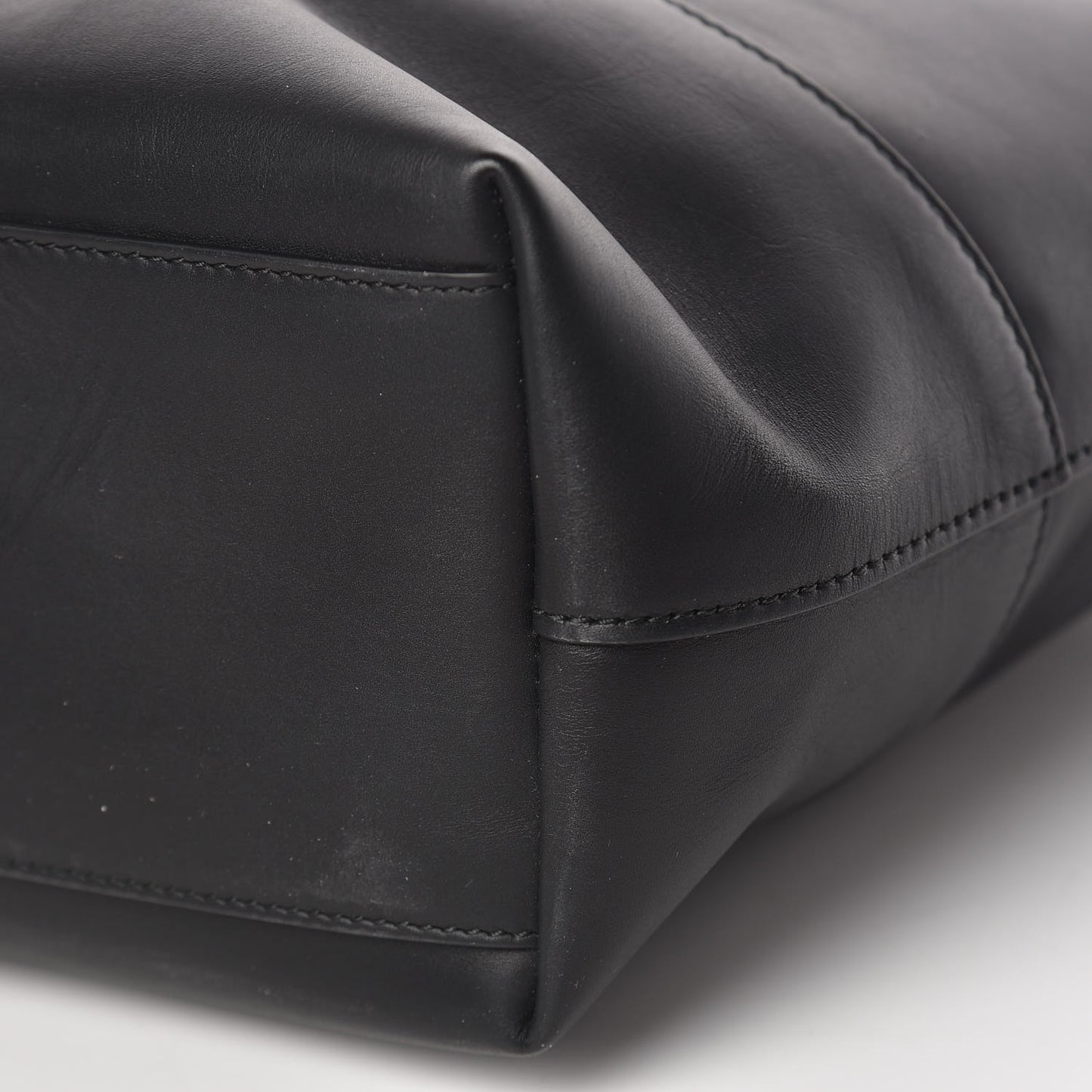 Smooth Matte Calfskin Bucket Bag Black
