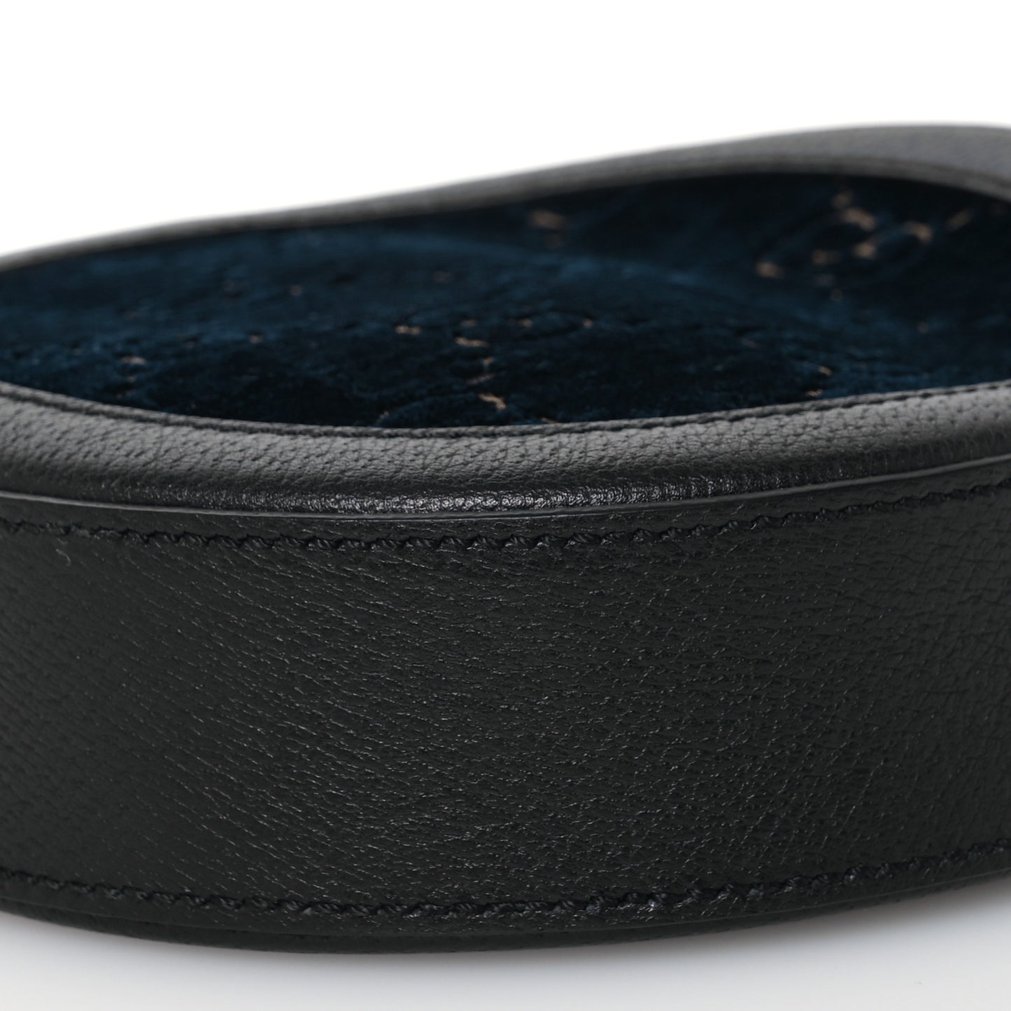 Velvet Calfskin GG Monogram Round Shoulder Bag Blue Beige
