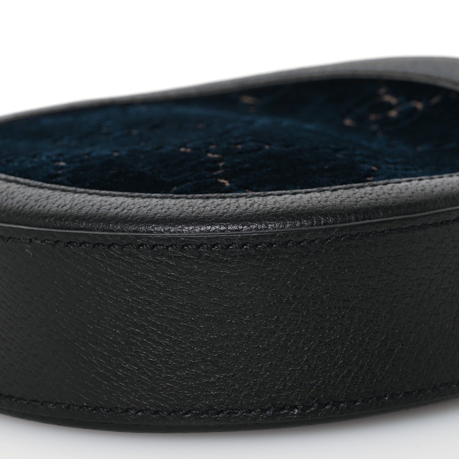 Gucci Velvet Calfskin GG Monogram Round Shoulder Bag Blue Beige 10 of 12