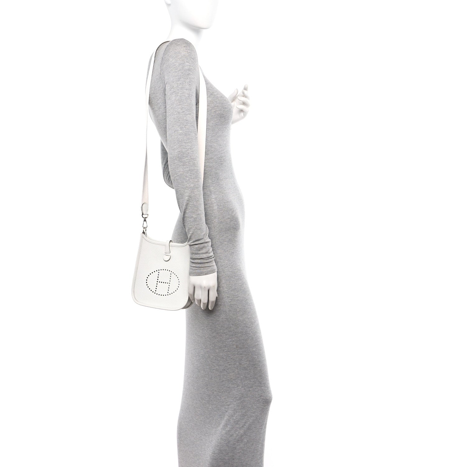Hermes Taurillon Clemence Amazone Evelyne TPM New White 2 of 11