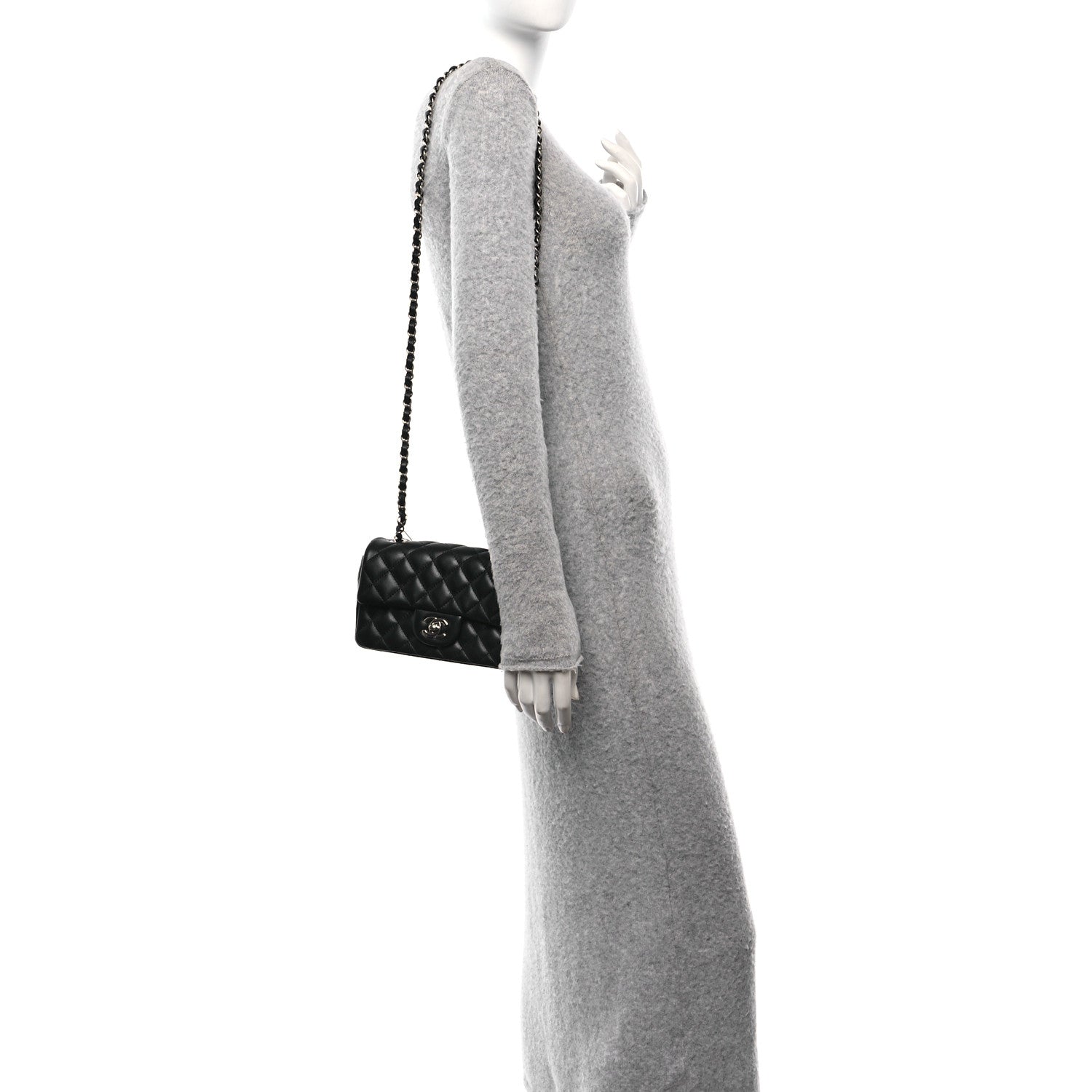 Chanel Lambskin Quilted Mini Rectangular Flap Black 2 of 11
