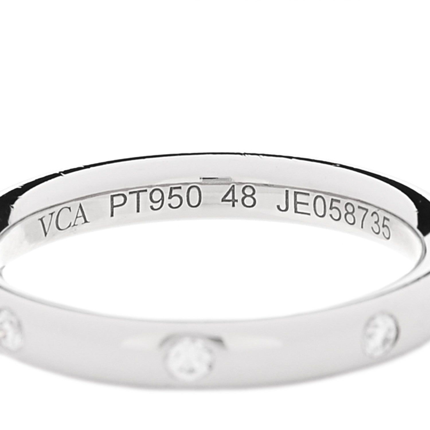 Van Cleef & Arpels Platinum Diamond Tendrement Etoiles Wedding Band Ring 48 4.5 4 of 4