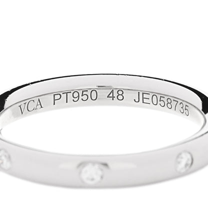 Van Cleef & Arpels Platinum Diamond Tendrement Etoiles Wedding Band Ring 48 4.5 4 of 4