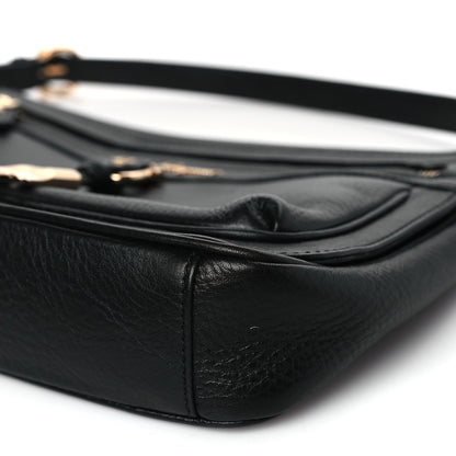 Salvatore Ferragamo Grained Calfskin Gancio Shoulder Bag Black 8 of 8