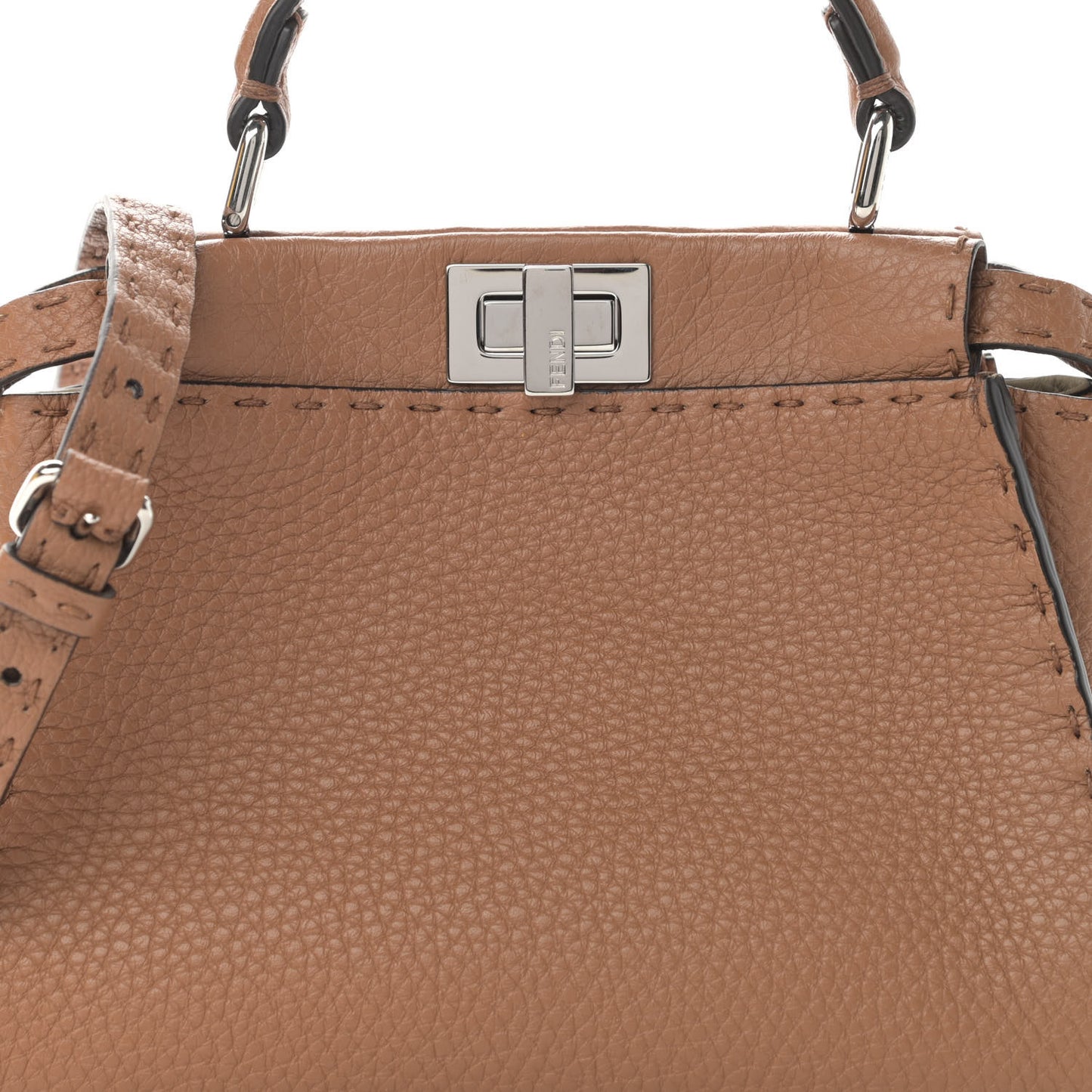Cuoio Romano Selleria Bi-Color Mini Peekaboo Iconic Satchel Mou Milk