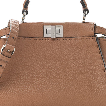 Fendi Cuoio Romano Selleria Bi-Color Mini Peekaboo Iconic Satchel Mou Milk 10 of 14