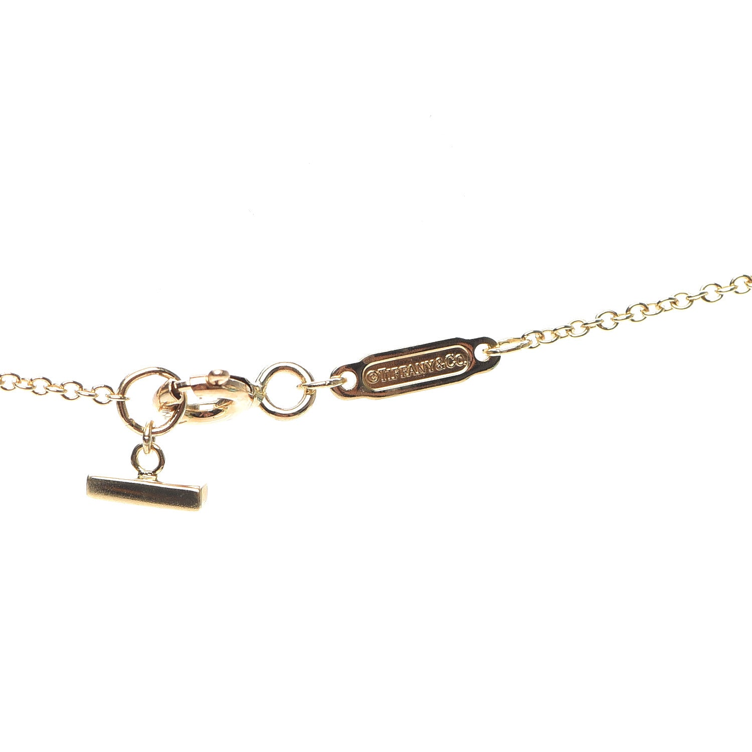 Tiffany 18K Yellow Gold Large T Smile Pendant Necklace 4 of 6