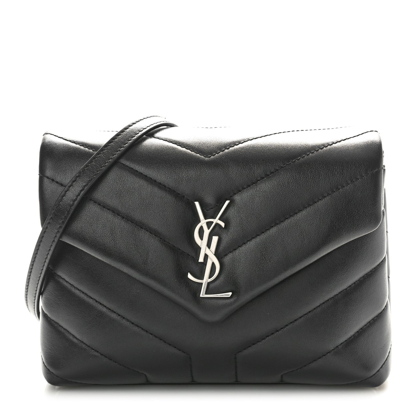 Calfskin Y Quilted Monogram Toy Loulou Crossbody Black