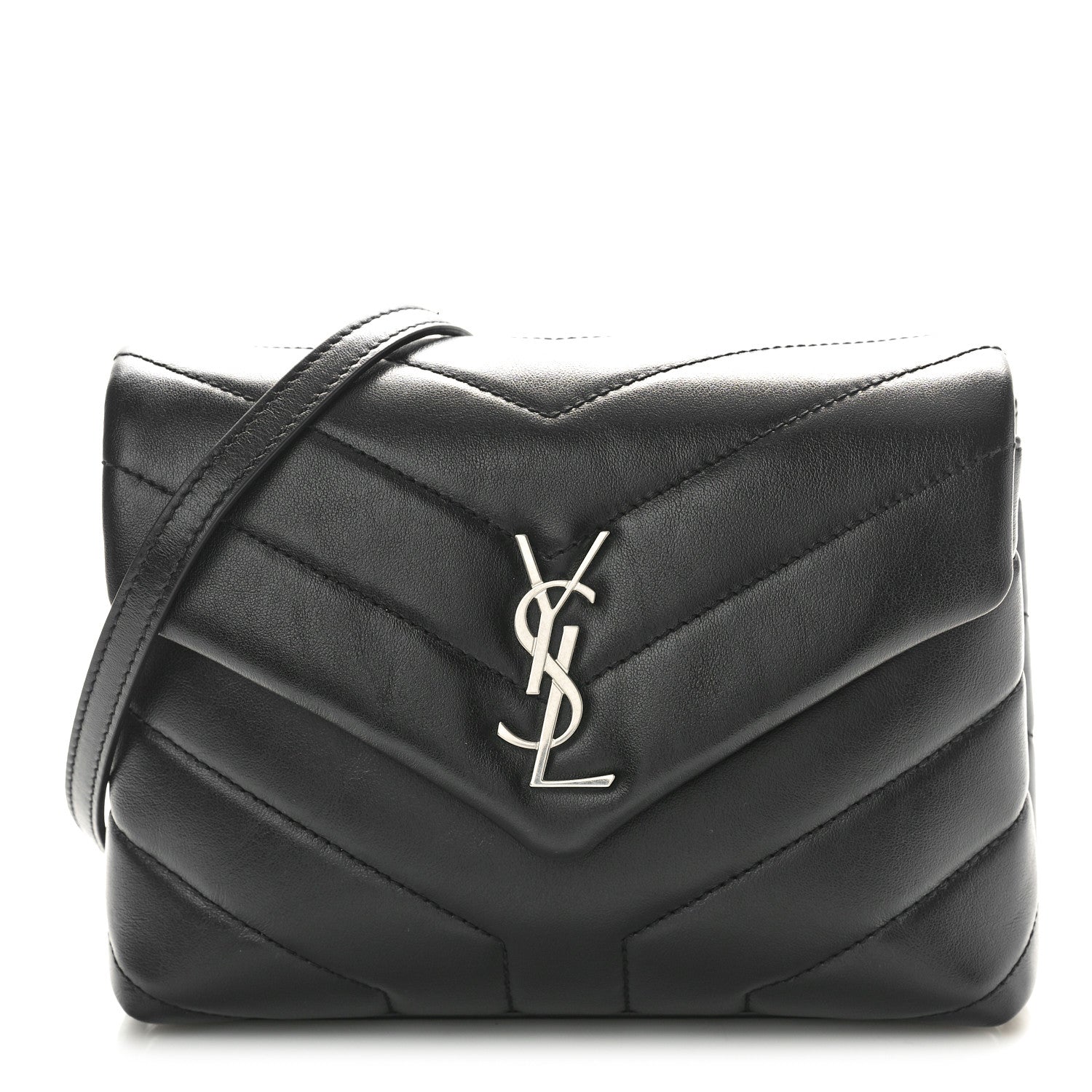 Saint Laurent Calfskin Y Quilted Monogram Toy Loulou Crossbody Black 1 of 10