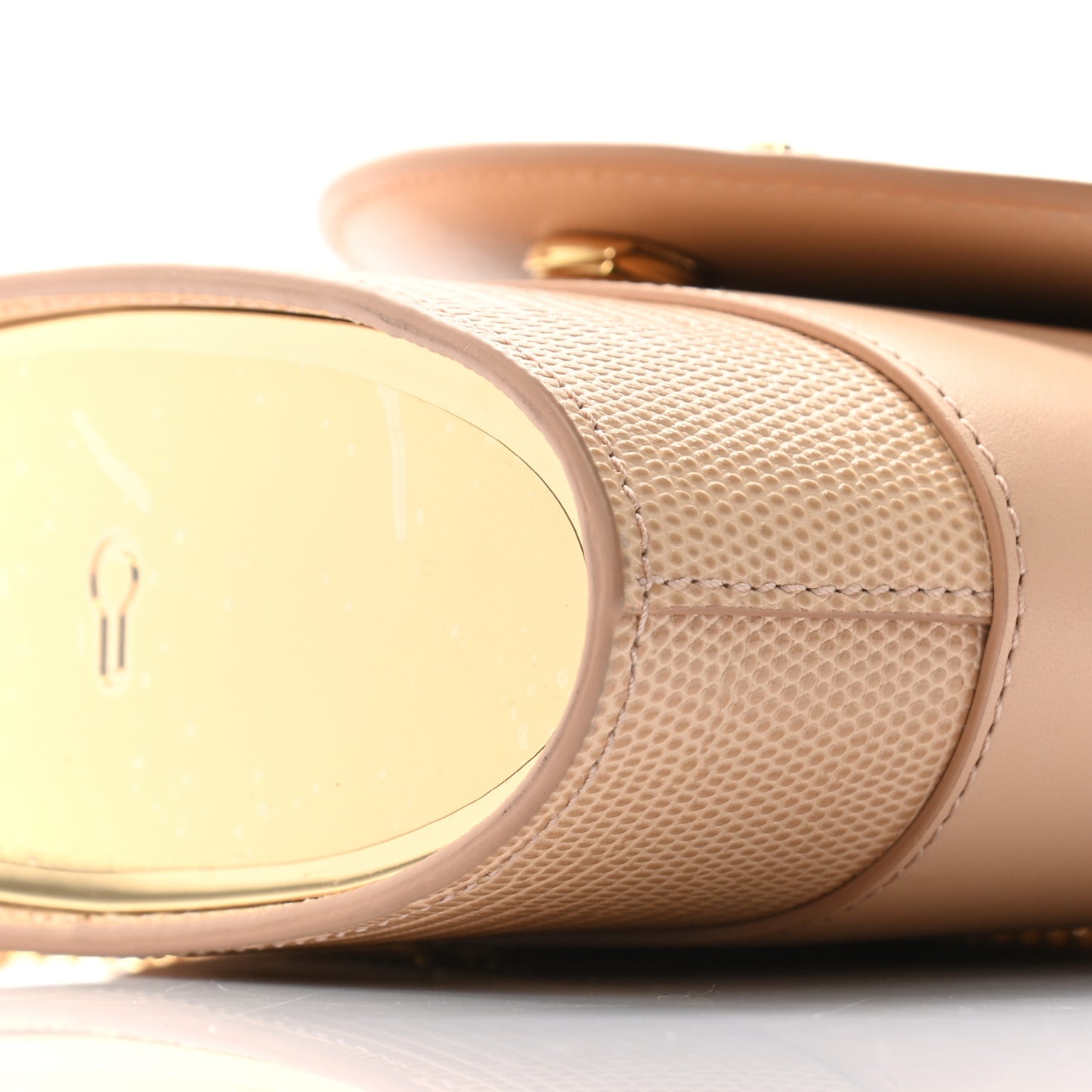 Calfskin Lizard Embossed Small Aby Lock Delicate Pink