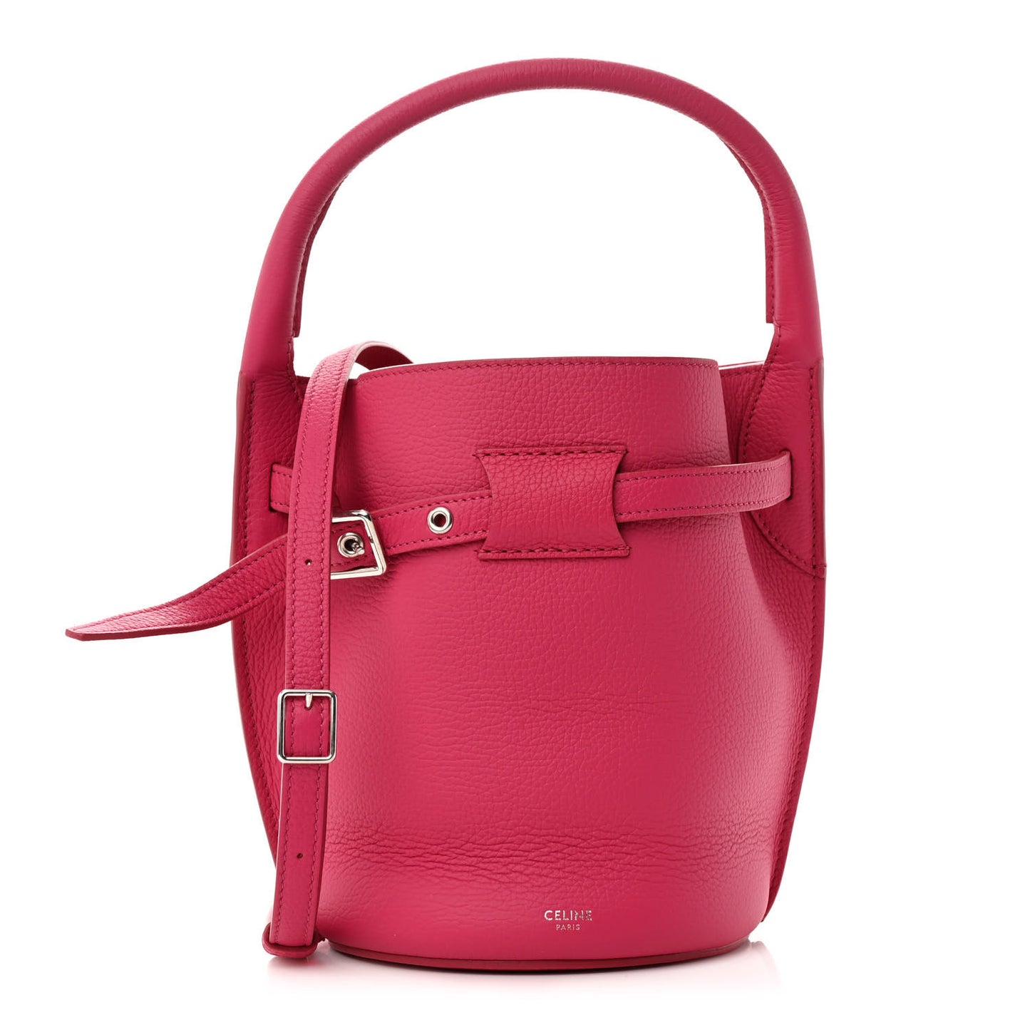 Supple Grained Calfskin Nano Big Bag Bucket Fuchsia