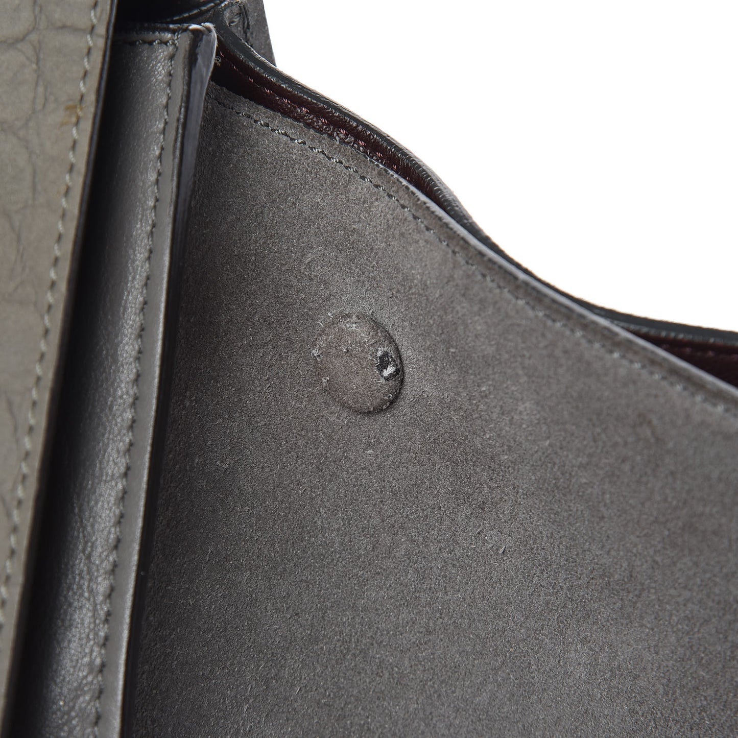 Crocodile Embossed Calfskin Suede Large Trapeze Grey